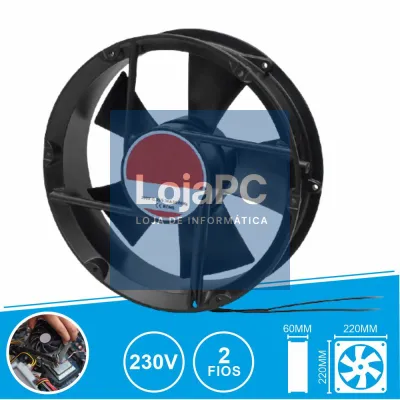 Ventoinha 230V 220x220x60mm 2 Fios