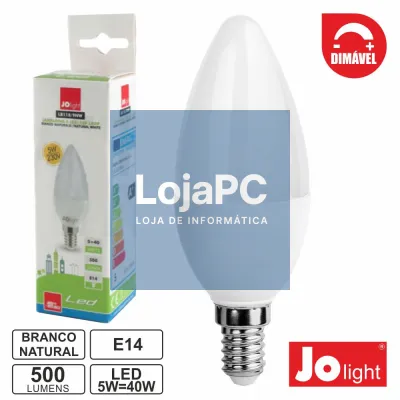 LÂMPADA E14 5W 230V DIMÁVEL LED VELA 4000K 500LM