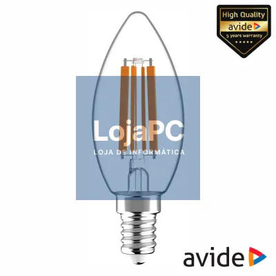 Lâmpada LED E14 Vela Filamento 6.5W 230V 4000K 806lm AVIDE