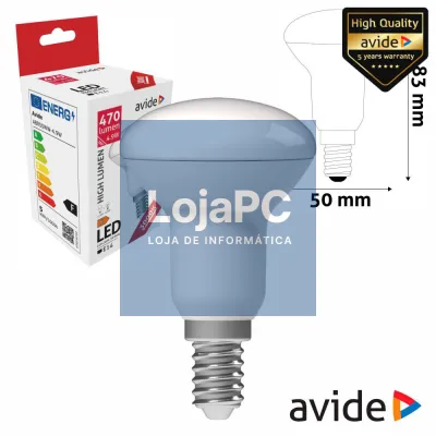 Lâmpada LED E14 R50 4.9W 230V 3000k 470lm AVIDE