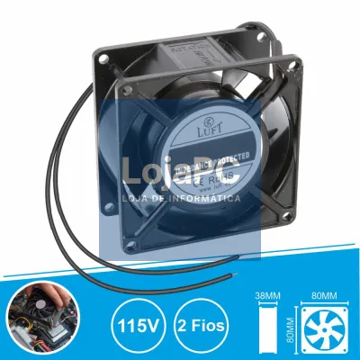 Ventoinha 115V 80x80x38mm 2 Fios KLA115AP080ASWS LUFT