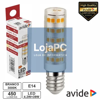 Lâmpada LED E14 JD 4.2W 230V 3000K 450lm AVIDE