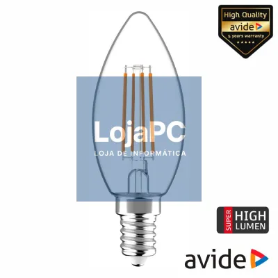 Lâmpada LED E14 Vela Filamento 4.9W 230V 4000K 806lm AVIDE