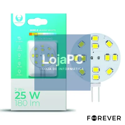 Lâmpada G4 2W 12V Redonda 3000K 180lm