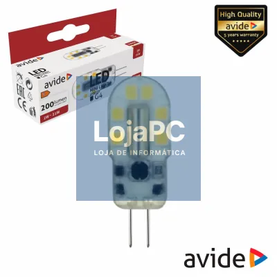 Lâmpada LED G4 2W 12V 3000K 200lm AVIDE