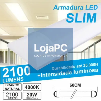 ARMADURA LED SLIM 20W0.6M IP20 BRANCO NATURAL 1660LM