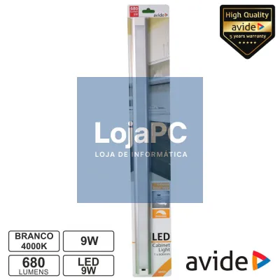 Armadura LED C/ Sensor 9W 2x0.60mm 4000K 680lm AVIDE
