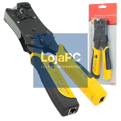ALICATE DE CRAVAR FICHAS 8P/6P C/ TESTADOR DE CABOS