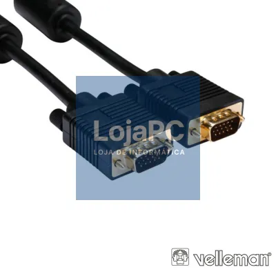 Cabo VGA Dourado Macho / Macho 20m C/ Filtro VELLEMAN
