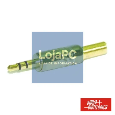 FICHA JACK 3.5MM MACHO STÉREO C/ PROTEÇÃO DOURADO