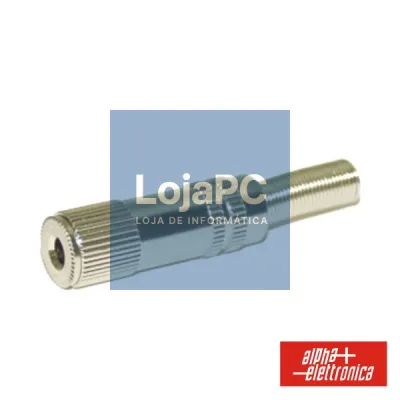 FICHA JACK 3.5MM FÊMEA ST NIQUELADA C/ GUARDA CABO