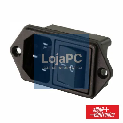 Ficha Alimentação Iec C14 Macho Painel C/ Interruptor ALPHA