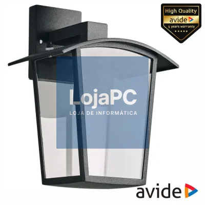 Candeeiro Parede 1xE27 Preto IP44 AVIDE