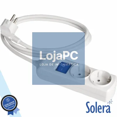 Extensão Elétrica 2x Schuko C/ Interruptor 5M Branco SOLERA