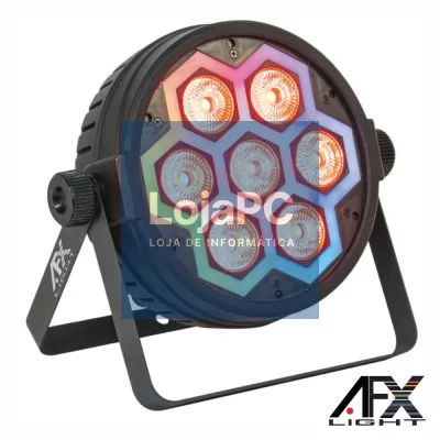 Projetor Par C/ 7 LEDS 10W RGBW Strobe DMX AFXLIGHT