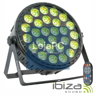 Projetor Par 120W C/ 27 LEDS 6W RGBW DMX MIC IBIZA