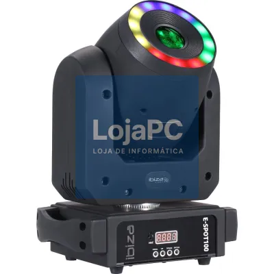 Moving Head 100W C/ Anel Wash 12 LEDS RGB DMX Mic IBIZA
