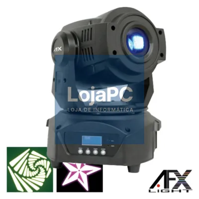 MOVING HEAD SPOT 1 LED 60W BRANCO 3 RODAS GOBO DMX AFXLIGHT