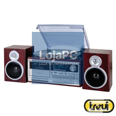 Gira-Discos 33/45/78RPM Retro 2x25W Cd/USB/SD TREVI