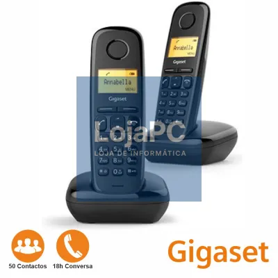 Conjunto 2 Telefones S/ Fios A170 Preto Gigaset