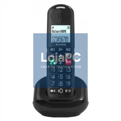 Telefone S/ Fios Preto Alcatel