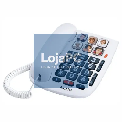 Telefone Teclas Grandes C/ 6 Memórias Diretas Branco ALCATEL