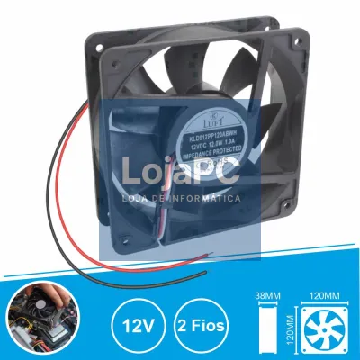 Ventoinha 12V 120x120x38mm 2 Fios KLD012PP120ABWH LUFT