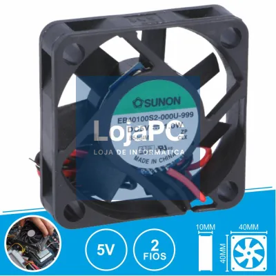 VENTOINHA 5V 40x40x10MM 2 FIOS SUNON