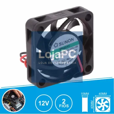 Ventoinha 12VDC 40x40x10mm 2 Fios HA40101V4-1000U-A99 SUNON