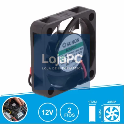 Ventoinha 12VDC 40x40x10mm 2 Fios MF40101V1-1000U-A99 SUNON