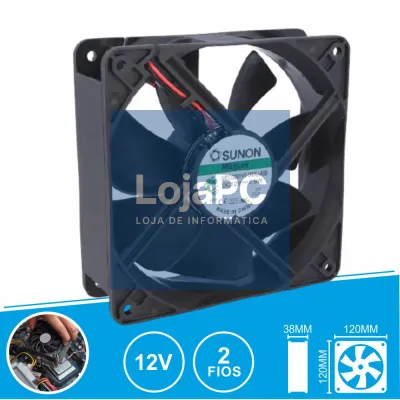 Ventoinha 12VDC 120x120x38mm 2 Fios MEC0381V3-000U-A99 SUNON