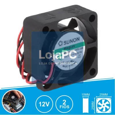 Ventoinha 12VDC 25x25x10mm 2 Fios MF25101V1-1000U-A99 SUNON