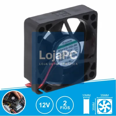 Ventoinha 12VDC 35x35x10mm 2 Fios MF35101V3-1000U-A99 SUNON