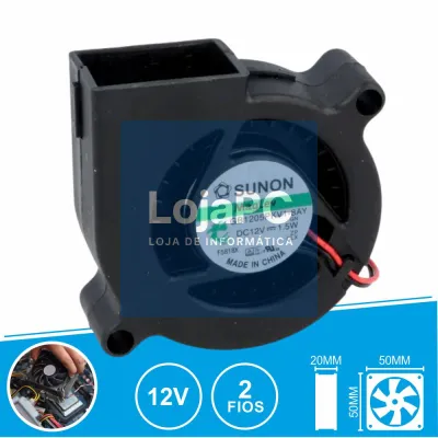 Ventoinha 12VDC 50x50x20mm 2 Fios GB1205PKV1-8AY SUNON