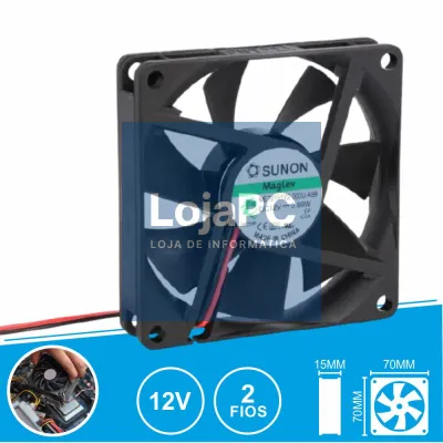 Ventoinha 12VDC 70x70x15mm 2 Fios ME70151V2-000U-A99 SUNON