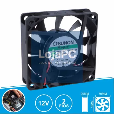 Ventoinha 12VDC 70x70x20mm 2 Fios ME70201V1-000U-A99 SUNON