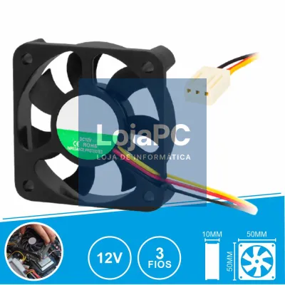 Ventoinha 12V 50x50x10mm 3 Fios