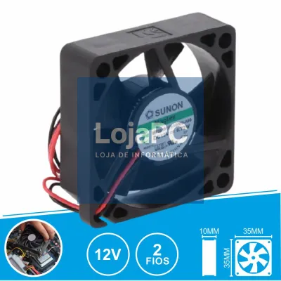 Ventoinha 12VDC 35x35x10mm 2 Fios MF35101V1-1000U-A99 SUNON