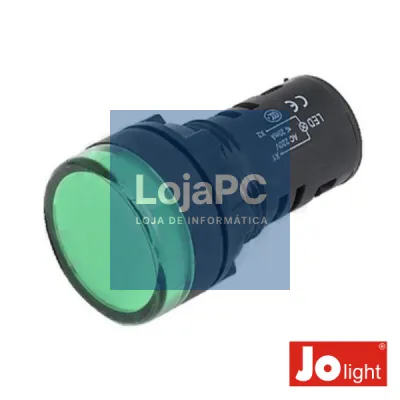 LUZ PILOTO REDONDO DE PAINEL 29MM 12V VERDE JOLIGHT