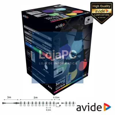 Corrente de Iluminação C/ Lâmpadas RGB 5m AVIDE