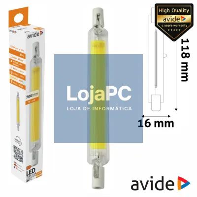 Lâmpada R7S 7W 230V LED COB 118mm 4000K AVIDE