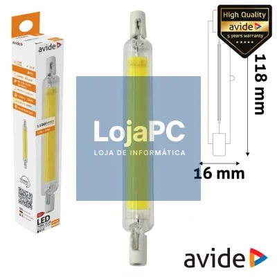 Lâmpada R7S 13W 230V LED COB 118mm 4000K AVIDE