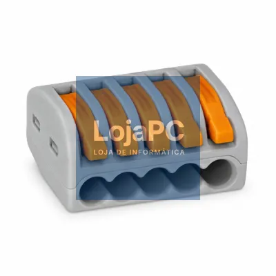 Ligador De Pressão C/ Patilhas 5 Condutores 4mm² WAGO