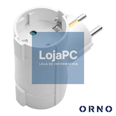 Ficha Elétrica Adaptadora 2x Schuko 16A 3680W Branca ORNO