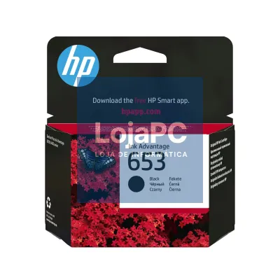 HP 653 Black Original Ink Advantage Cartridge