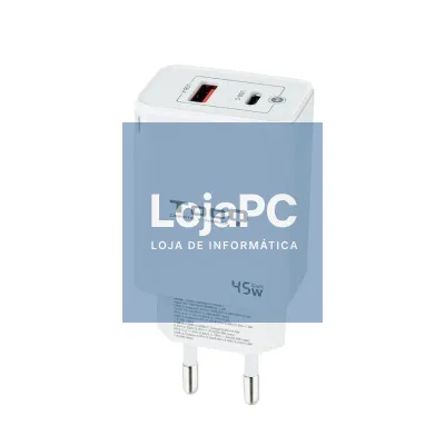 Tooq Carregador parede GAN USB-C/PD+USB-A/QC 45W