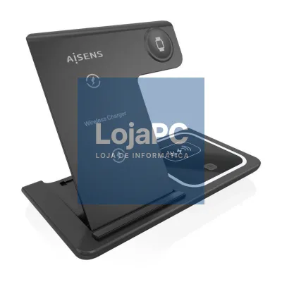 AISENS Carregador sem fios USB-C 3 EN1 15w PRETO