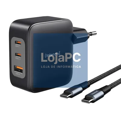 Intenso | KIT Carregador GaN W100ACC + Cabo USB-C