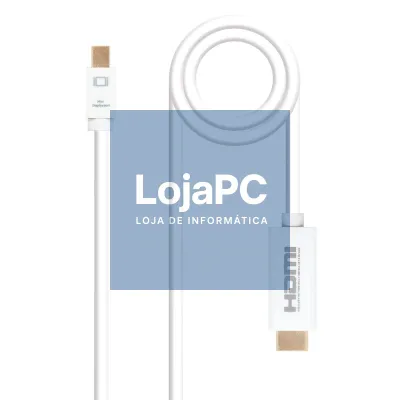 Nanocable Cabo Conversor Mini DP/ HDMI 2 M Branco
