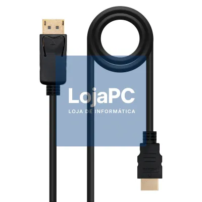 Nanocable Cabo Conversor DP a HDMI 1 M Preto